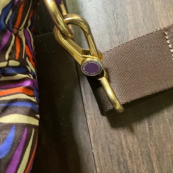 Marc By Marc Jacobs Quilted Multicolor Belted Padded Laptop Bag Gold Hardware - Picture 5 of 9